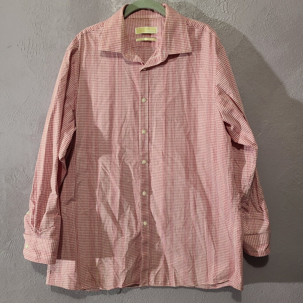 Michael Kors Button Down‎ Shirt Mens XL Red White Gingham Regular Fit
17 32/33 L